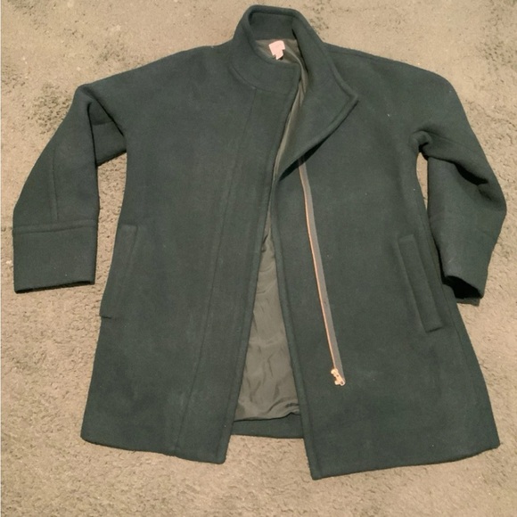 J. Crew Forest Green Wool Coat - Picture 1 of 3